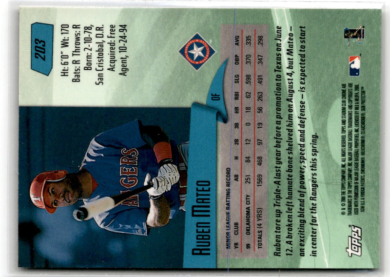 2000 Stadium Club Chrome Ruben Mateo
