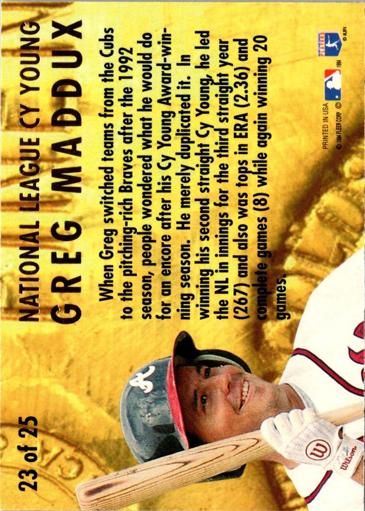 1994 Ultra Award Winners Greg Maddux