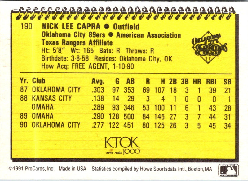 1991 ProCards Nick Capra