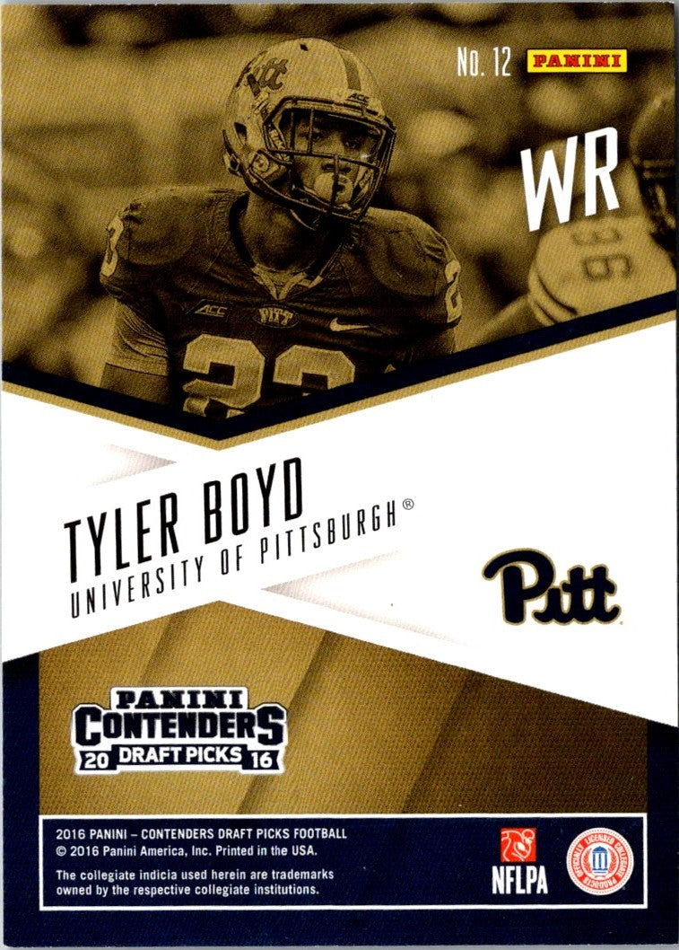 2016 Panini Contenders Draft Picks School Colors Tyler Boyd