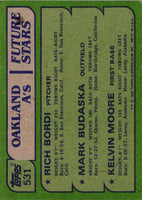 1982 Topps A's Future Stars - Rich Bordi/Mark Budaska/Kelvin Moore #531 Rookie