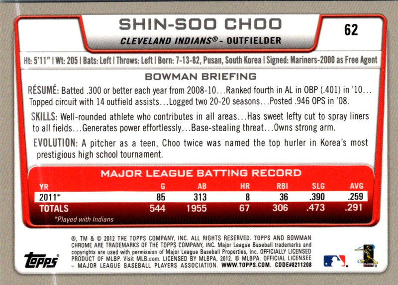 2012 Bowman Chrome Shin-Soo Choo