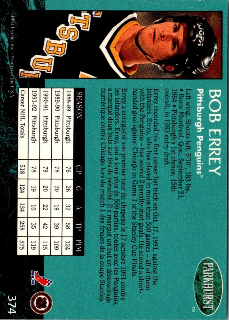 1992 Parkhurst Bob Errey