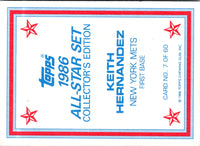 1986 Topps Glossy Send-Ins Keith Hernandez #7