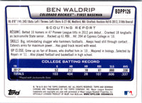 2012 Bowman Chrome Prospects Ben Waldrip #BDPP126