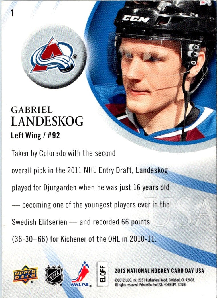 2011 Upper Deck National Hockey Card Day USA Gabriel Landeskog