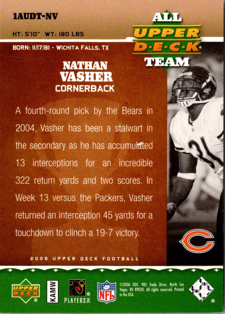 2006 Upper Deck All Team Nathan Vasher