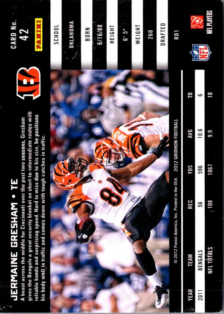 2012 Panini Gridiron Jermaine Gresham