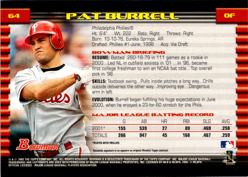 2002 Bowman Pat Burrell