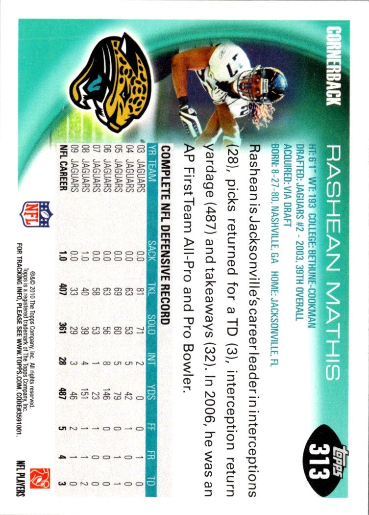 2010 Topps Rashean Mathis