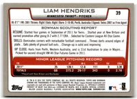 2012 Bowman Chrome Liam Hendriks #39 Rookie