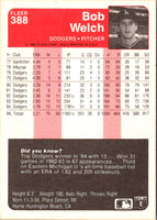1985 Fleer Bob Welch #388
