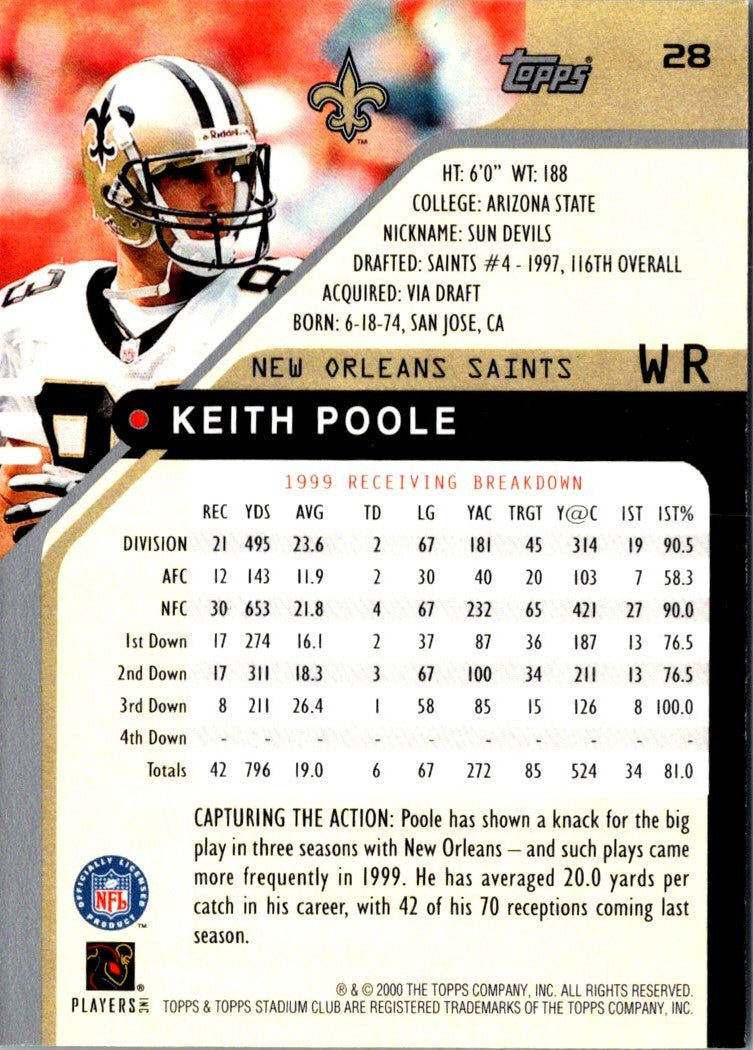 2000 Stadium Club Keith Poole