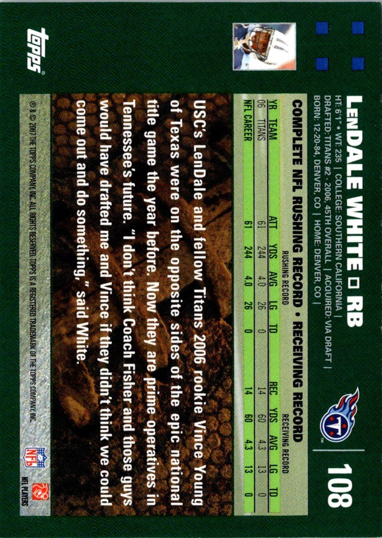 2007 Topps Lendale White
