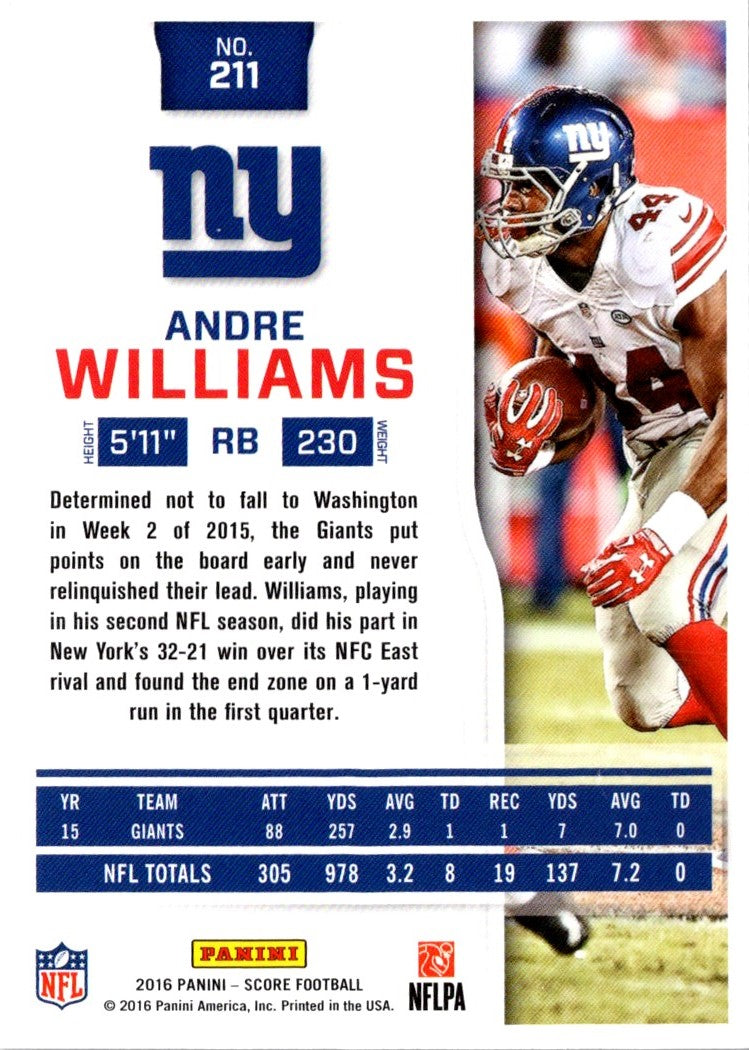 2016 Score Andre Williams