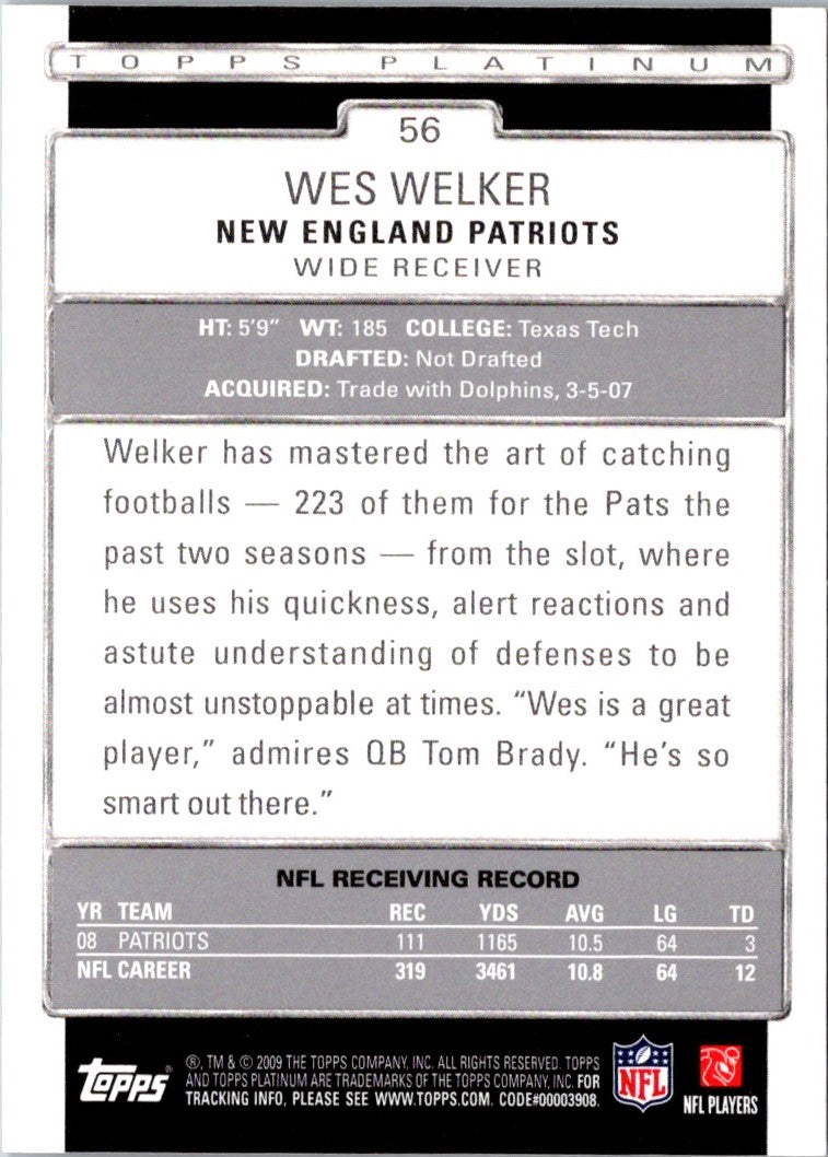 2009 Topps Platinum Wes Welker