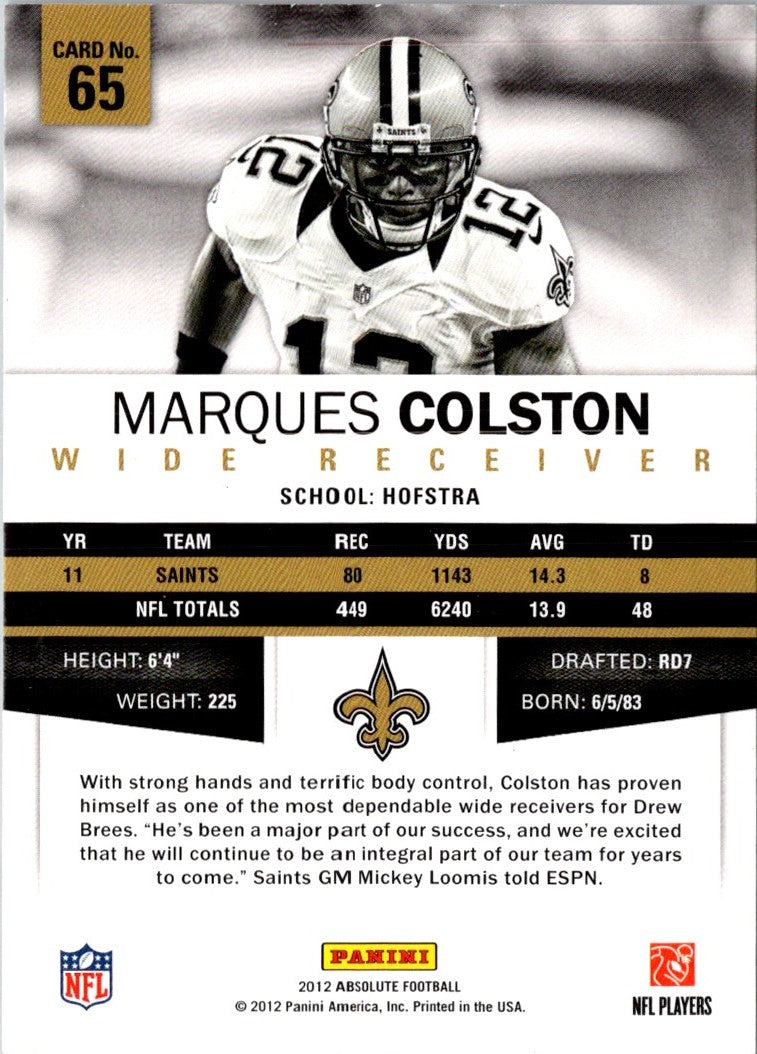 2012 Panini Absolute Marques Colston