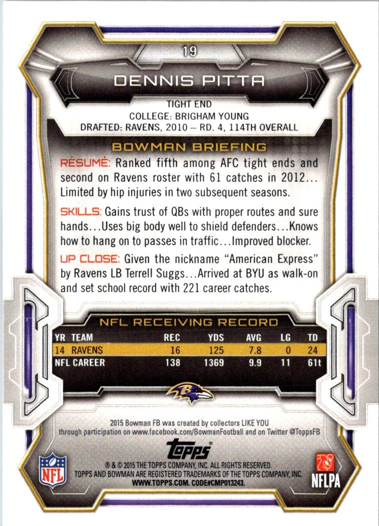 2015 Bowman Dennis Pitta