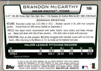 2012 Bowman Chrome Brandon McCarthy #166