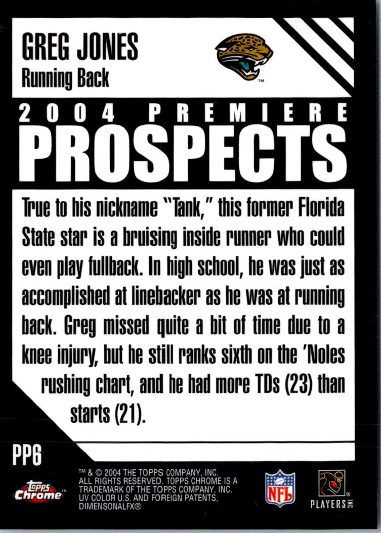 2004 Topps Chrome Premiere Prospects Greg Jones
