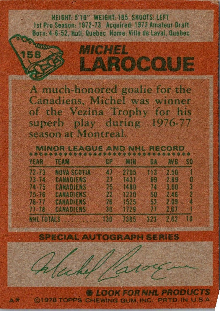 1978 Topps Michel Larocque