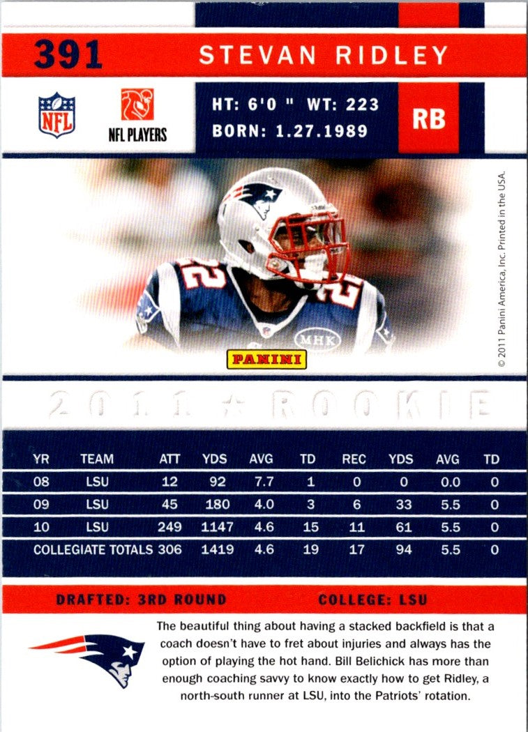 2011 Score Stevan Ridley