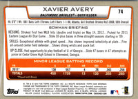 2012 Bowman Chrome Xavier Avery #74 Rookie