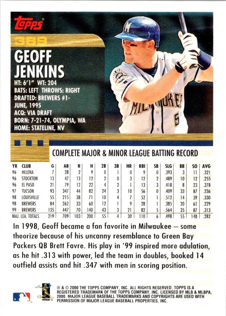 2000 Topps Geoff Jenkins