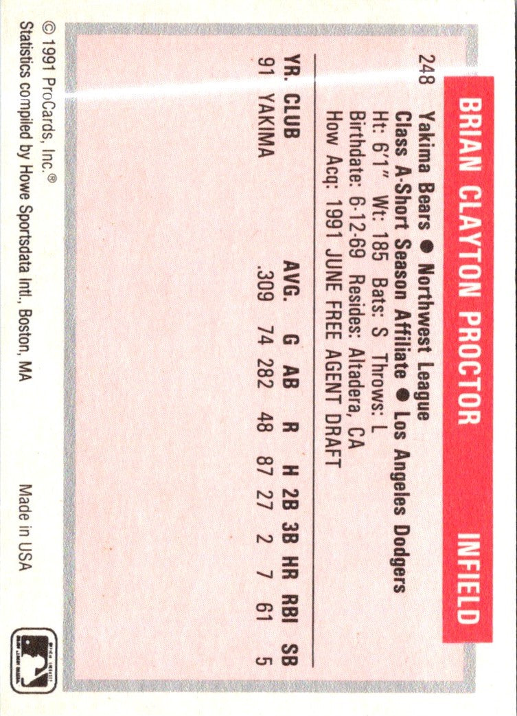 1991 ProCards Tomorrow's Heroes Murph Proctor