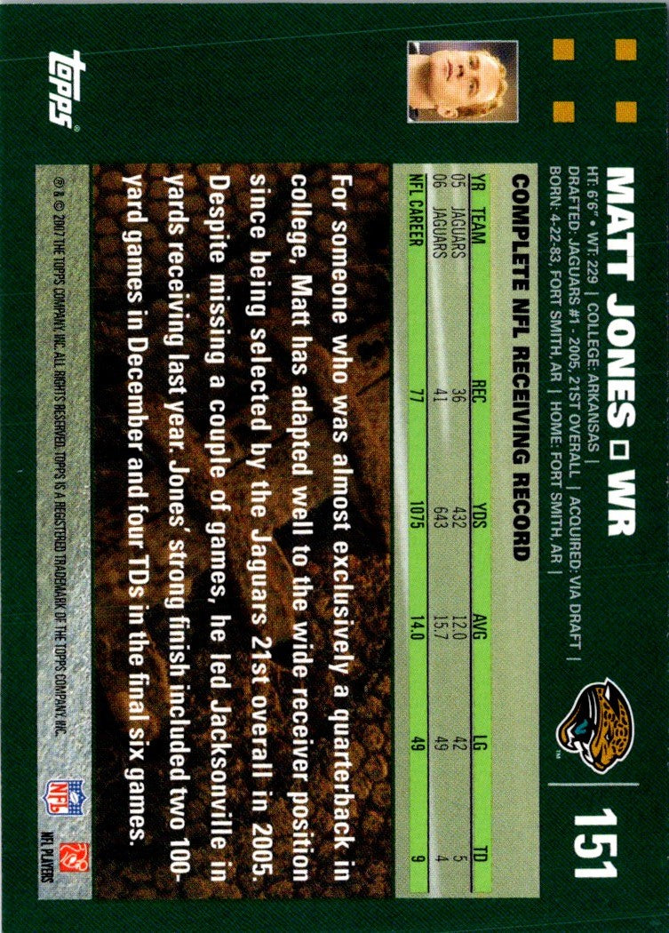 2007 Topps Matt Jones