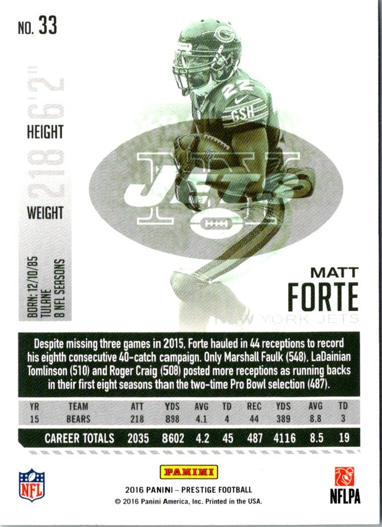 2016 Panini Prestige Matt Forte