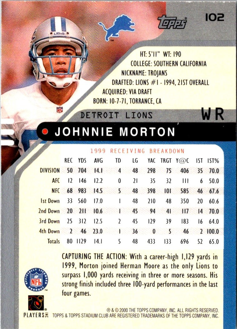 2000 Stadium Club Johnnie Morton