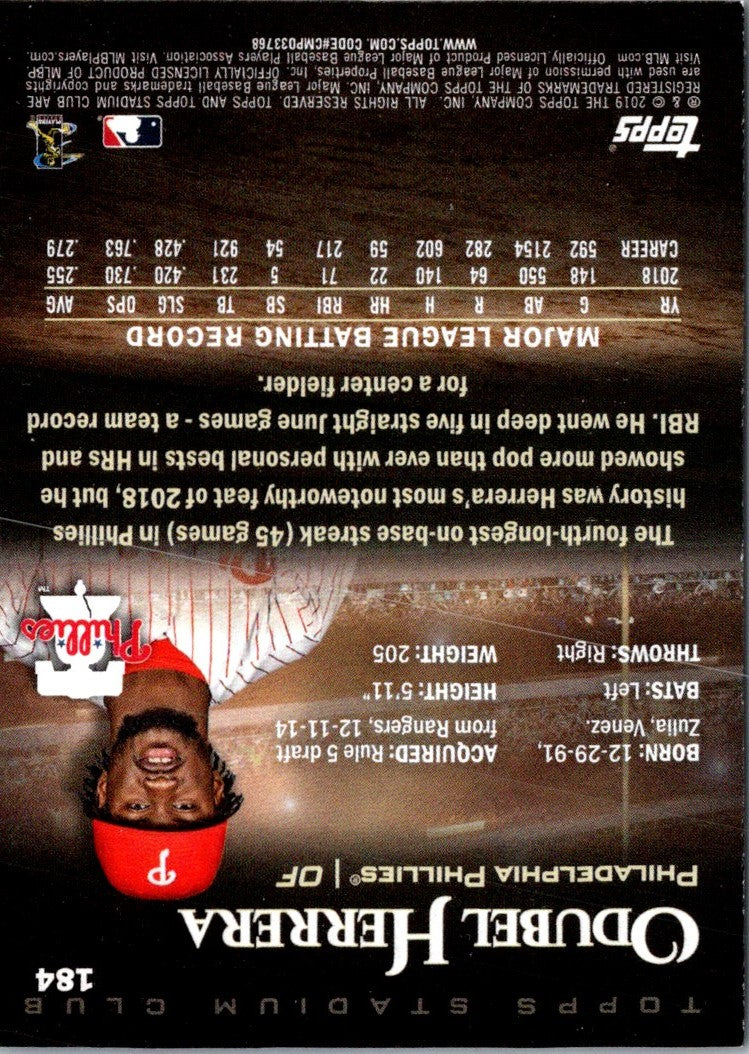 2019 Stadium Club Odubel Herrera