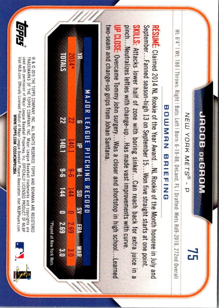 2015 Bowman Jacob deGrom