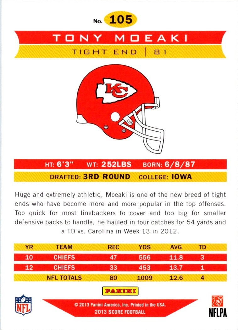 2013 Score Tony Moeaki