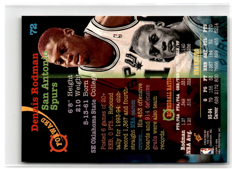 1994 Stadium Club Super Teams NBA Finals Dennis Rodman