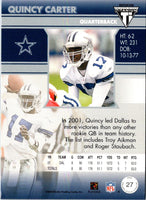 2002 Pacific Private Stock Titanium Quincy Carter #27