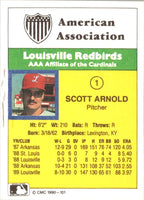 1990 CMC Louisville Redbirds Scott Arnold #1