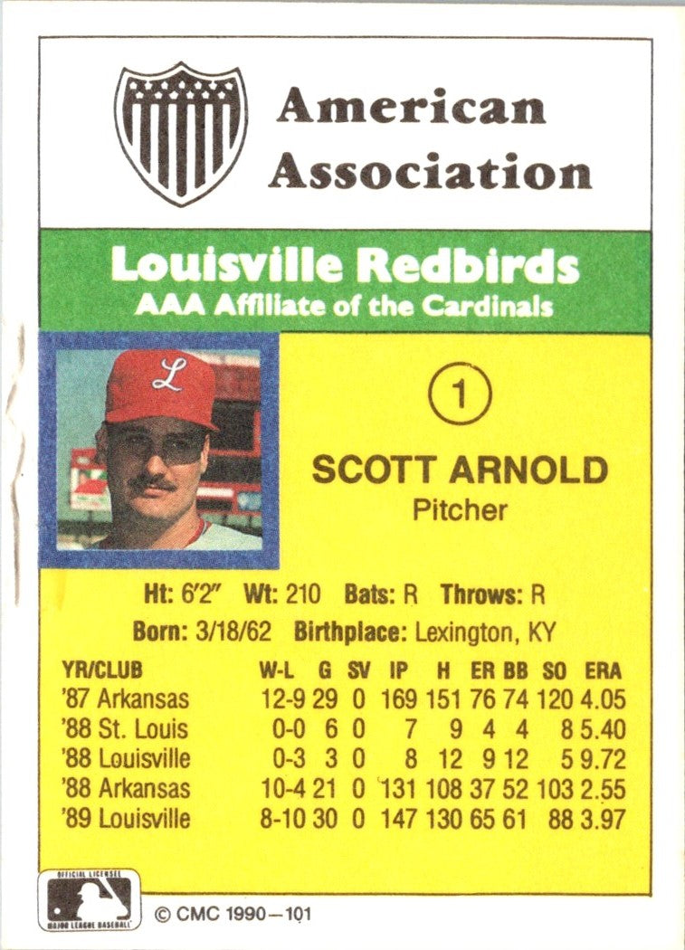 1990 CMC Louisville Redbirds Scott Arnold