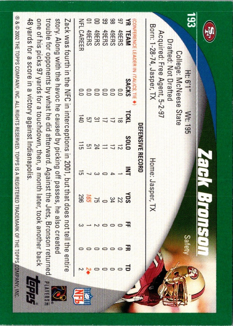 2002 Topps Zack Bronson