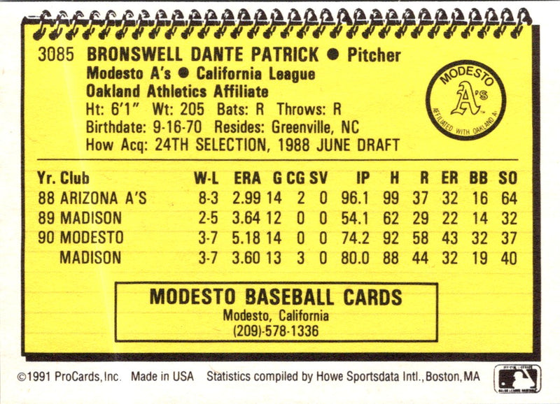 1991 ProCards Bronswell Patrick