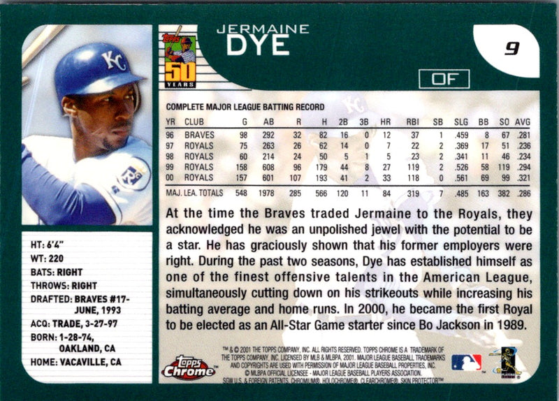 2001 Topps Chrome Jermaine Dye