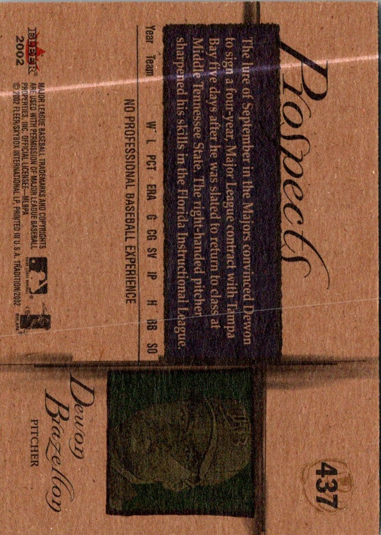 2002 Fleer Tradition Dewon Brazelton