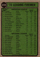 1974 Topps 1973 Leading Firemen - John Hiller/Mike Marshall
