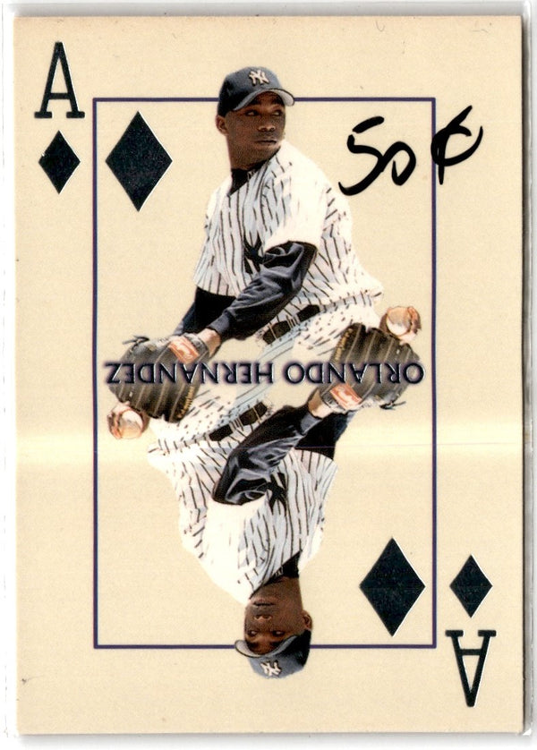 2000 Pacific Invincible Diamond Bicycle Baseball Aces Orlando Hernandez #15