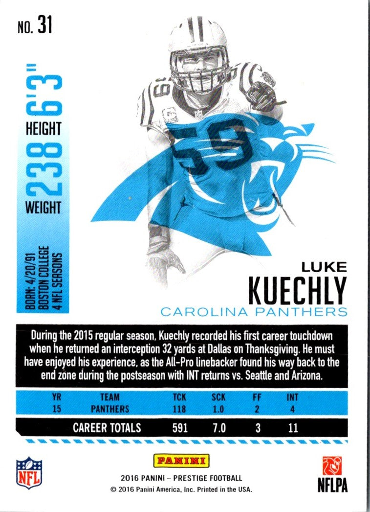 2016 Panini Prestige Luke Kuechly