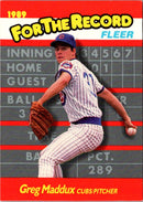 1989 Fleer For The Record Greg Maddux