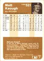 1983 Fleer Matt Keough #521