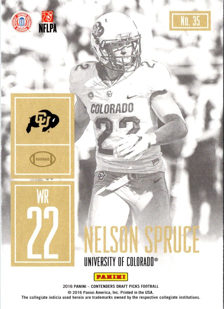 2016 Panini Contenders Draft Picks Nelson Spruce