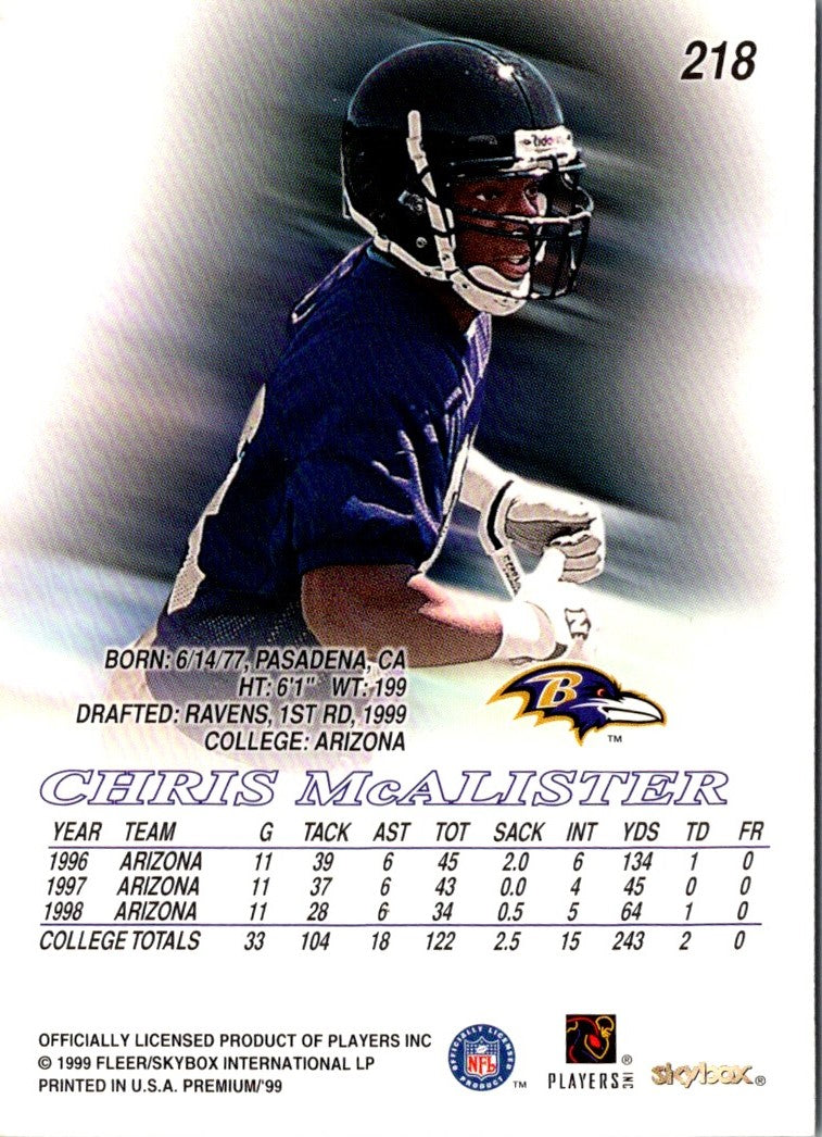 1999 SkyBox Premium Shining Star Rubies Chris McAlister